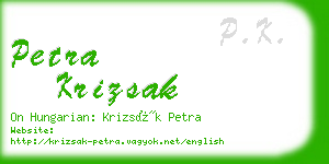 petra krizsak business card